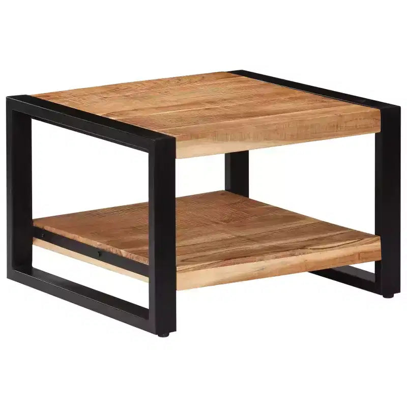 Coffee Table Brown Solid Acacia wood 23.6x23.6x15.7 in Industrial