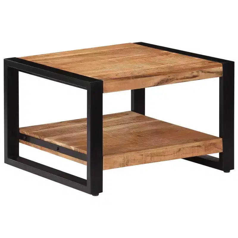 Coffee Table Brown Solid Acacia wood 23.6x23.6x15.7 in Industrial