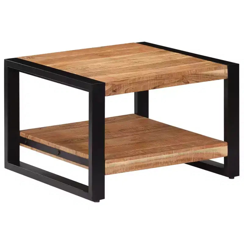 Coffee Table Brown Solid Acacia wood 23.6x23.6x15.7 in Industrial