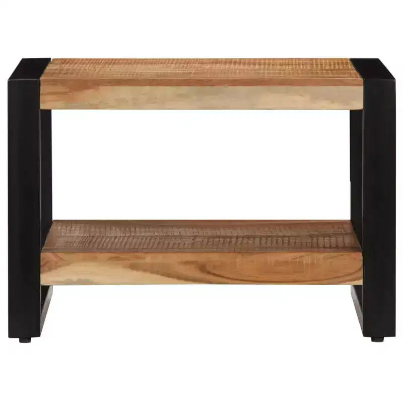 Coffee Table Brown Solid Acacia wood 23.6x23.6x15.7 in Industrial