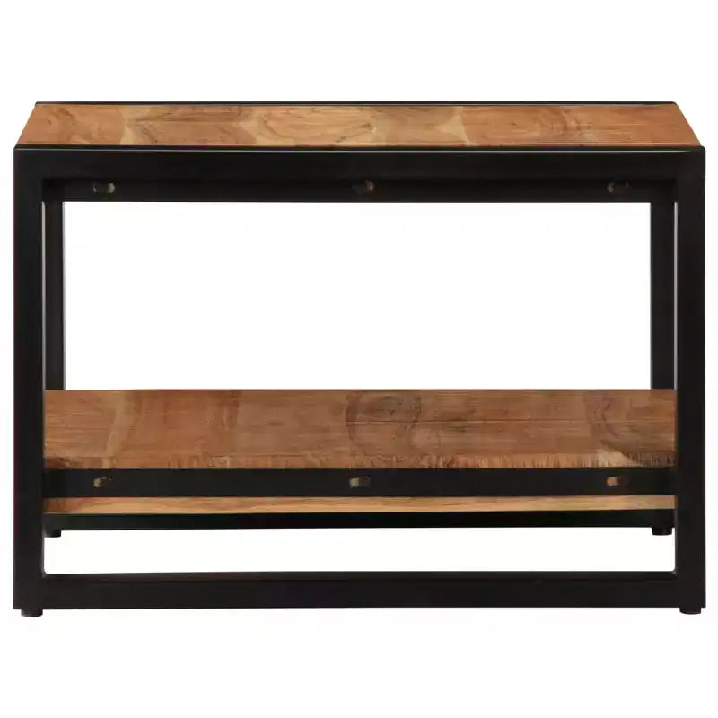 Coffee Table Brown Solid Acacia wood 23.6x23.6x15.7 in Industrial