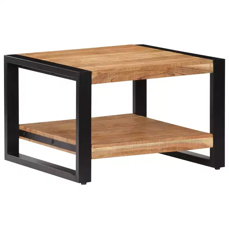 Coffee Table Brown Solid Acacia wood 23.6x23.6x15.7 in Industrial