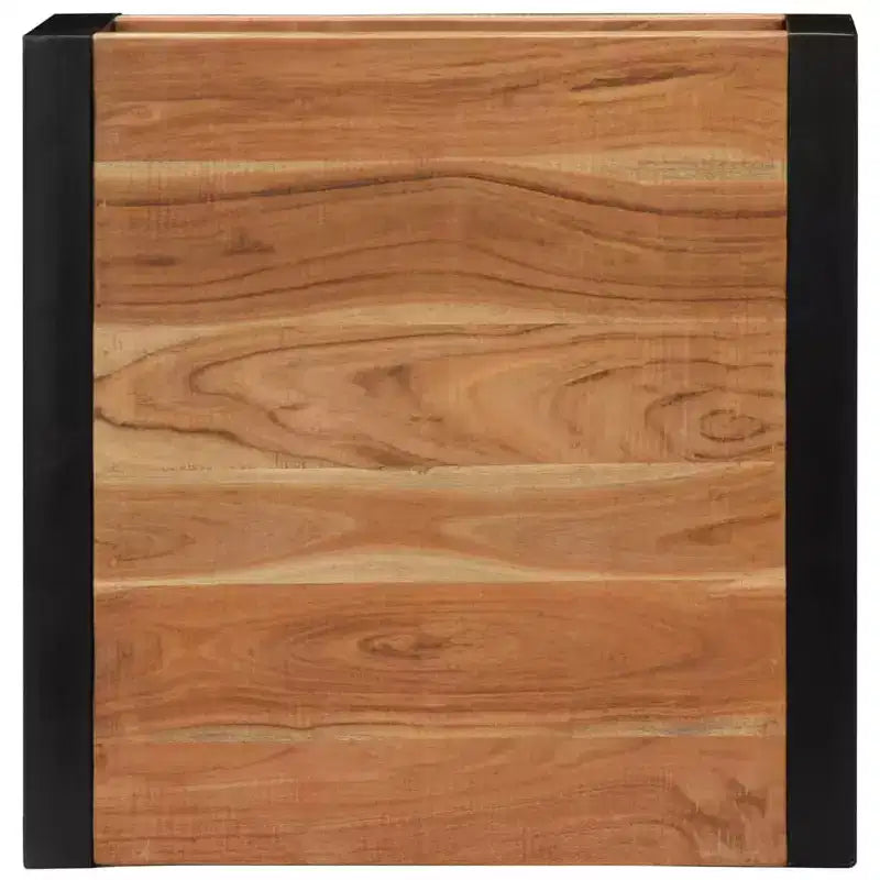 Coffee Table Brown Solid Acacia wood 23.6x23.6x15.7 in Industrial