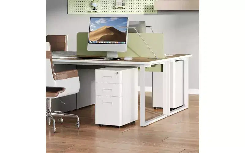 DEXYLLO 3 Drawer Mobile File Cabinet with Lock, Under Desk Metal Filing Cabinet for Home Office Fits Legal/Letter/A4 Size